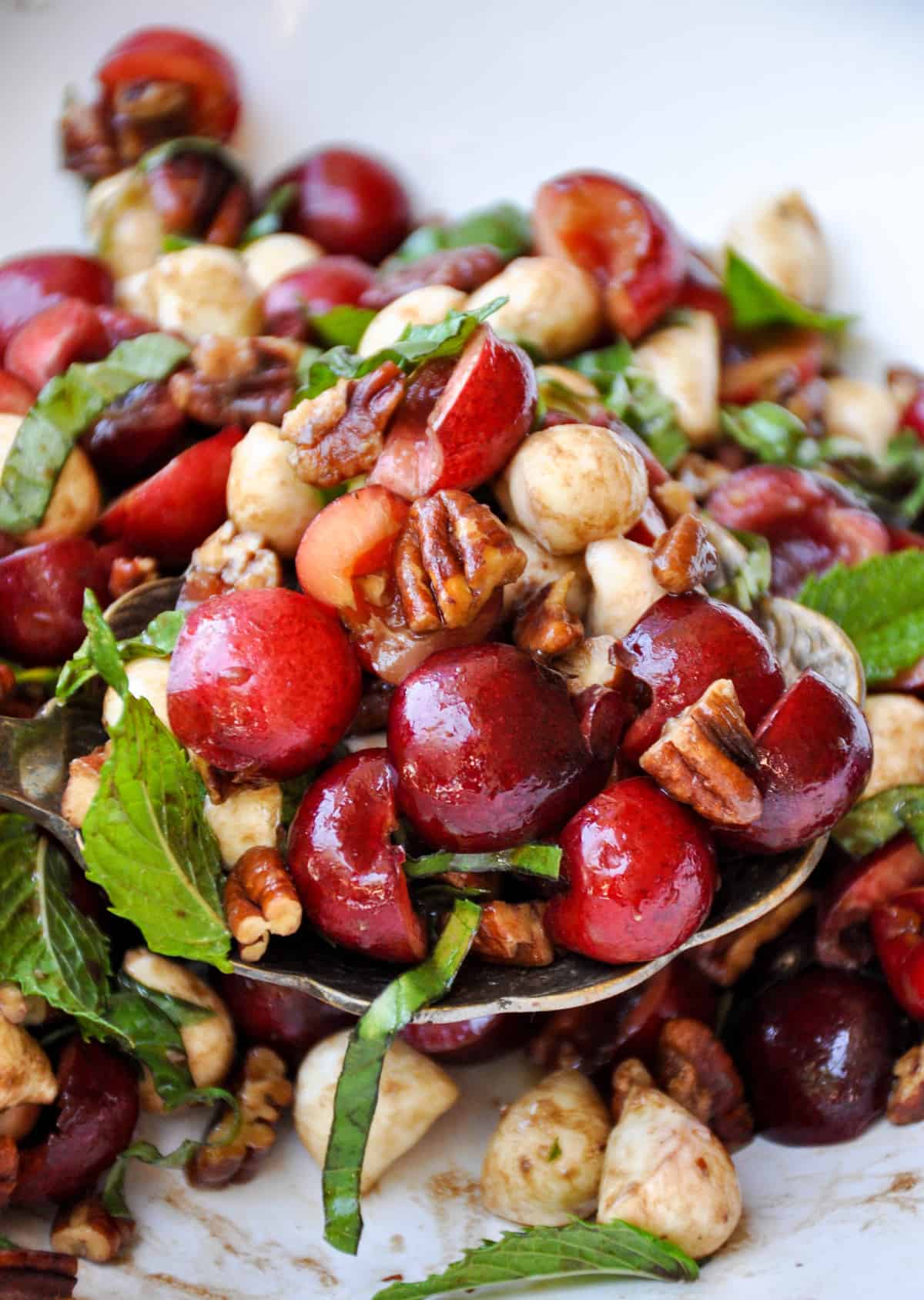 Sweet cherry caprese salad