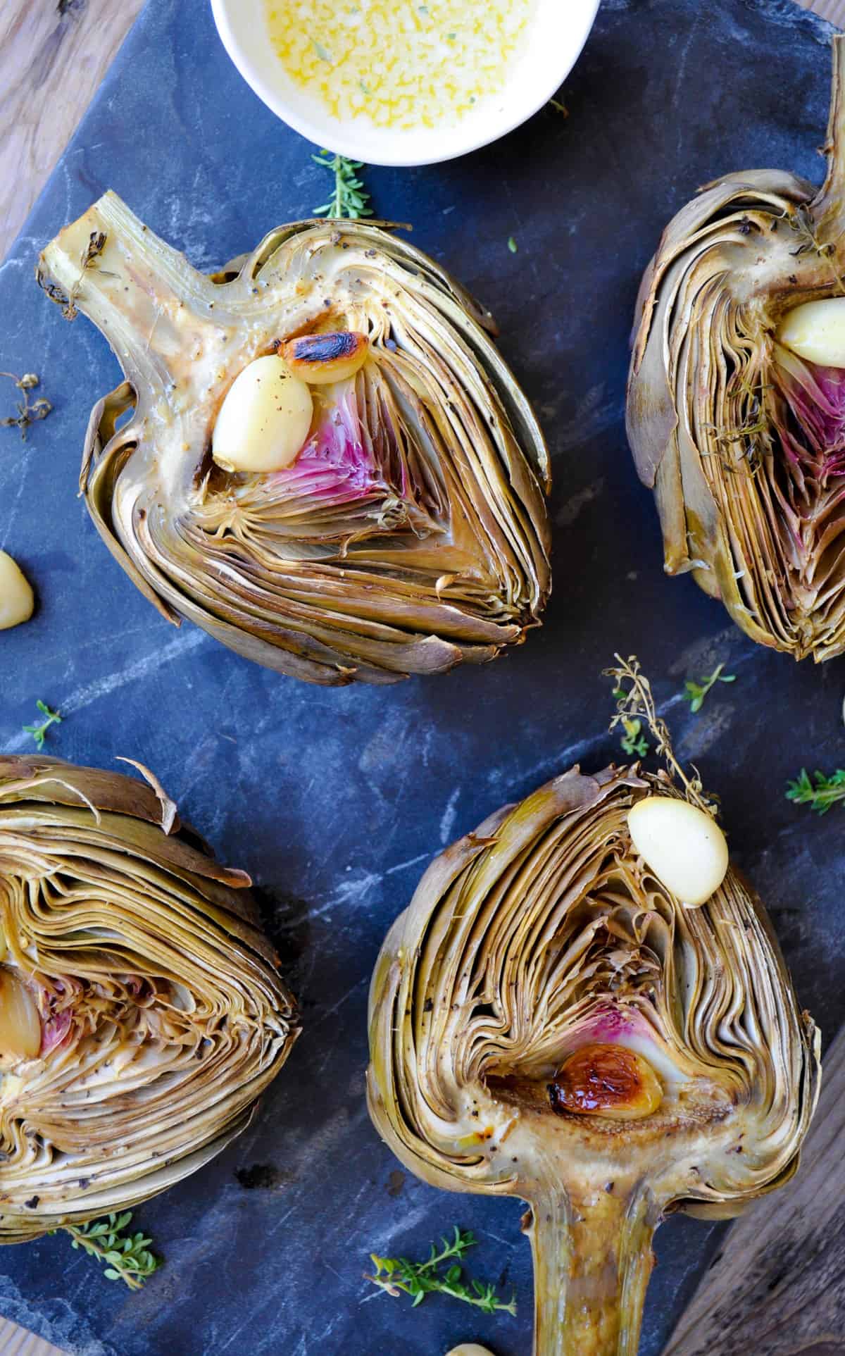 Herbaceous Roasted Artichoke with Garlic and Lemons