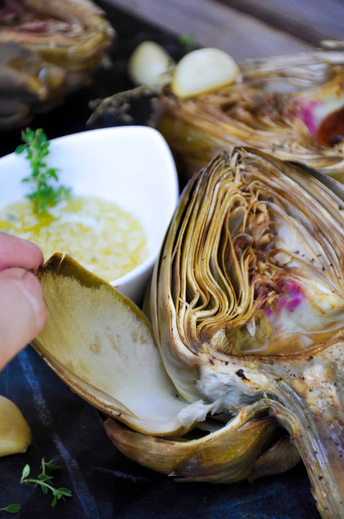 Herbaceous Roasted Artichoke with Garlic and Lemons
