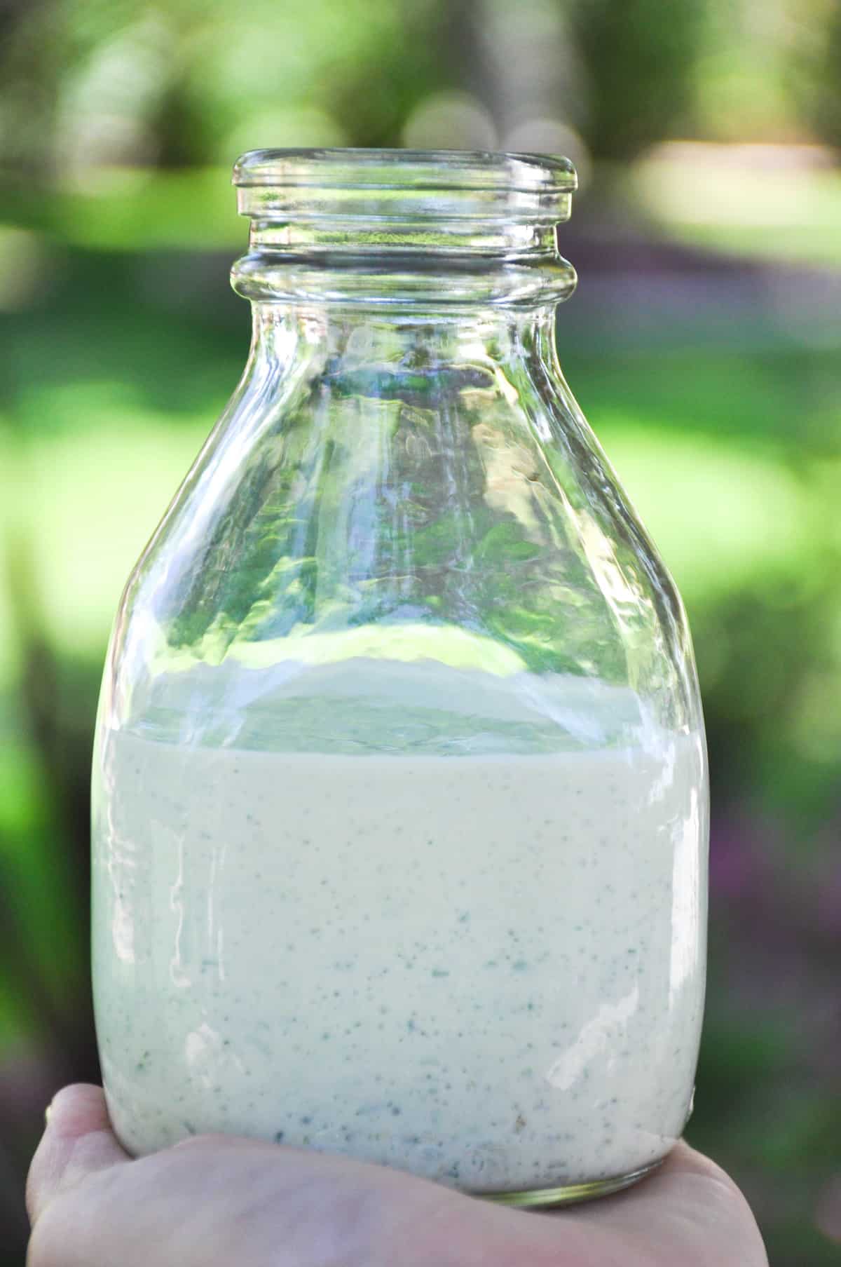 Salad dressing in jar