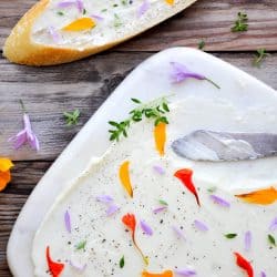 floral butter using edible flowers and herbs