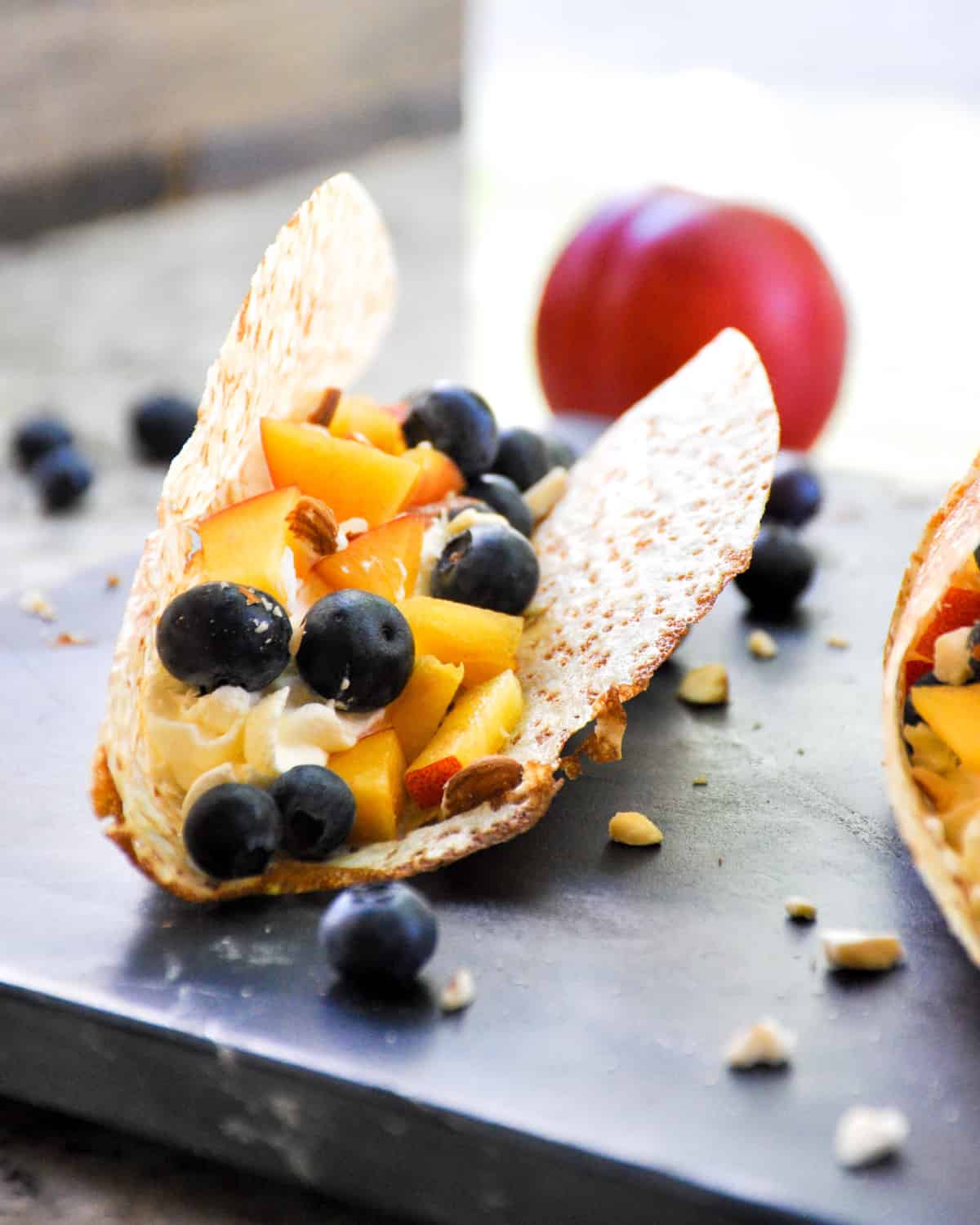 Blueberry Nectarine Dessert Tacos