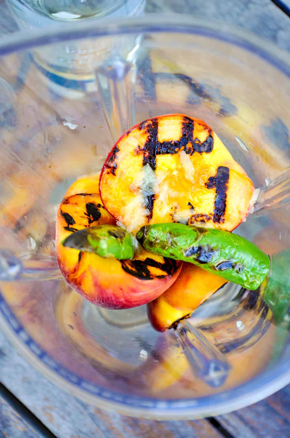 Grilled peach and jalapeño 