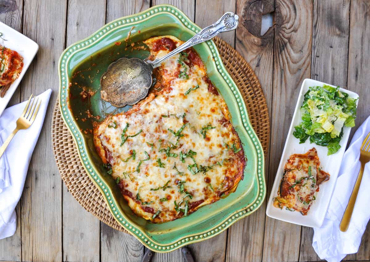 Fresh Veggie Lasagna using Zucchini and Mushrooms