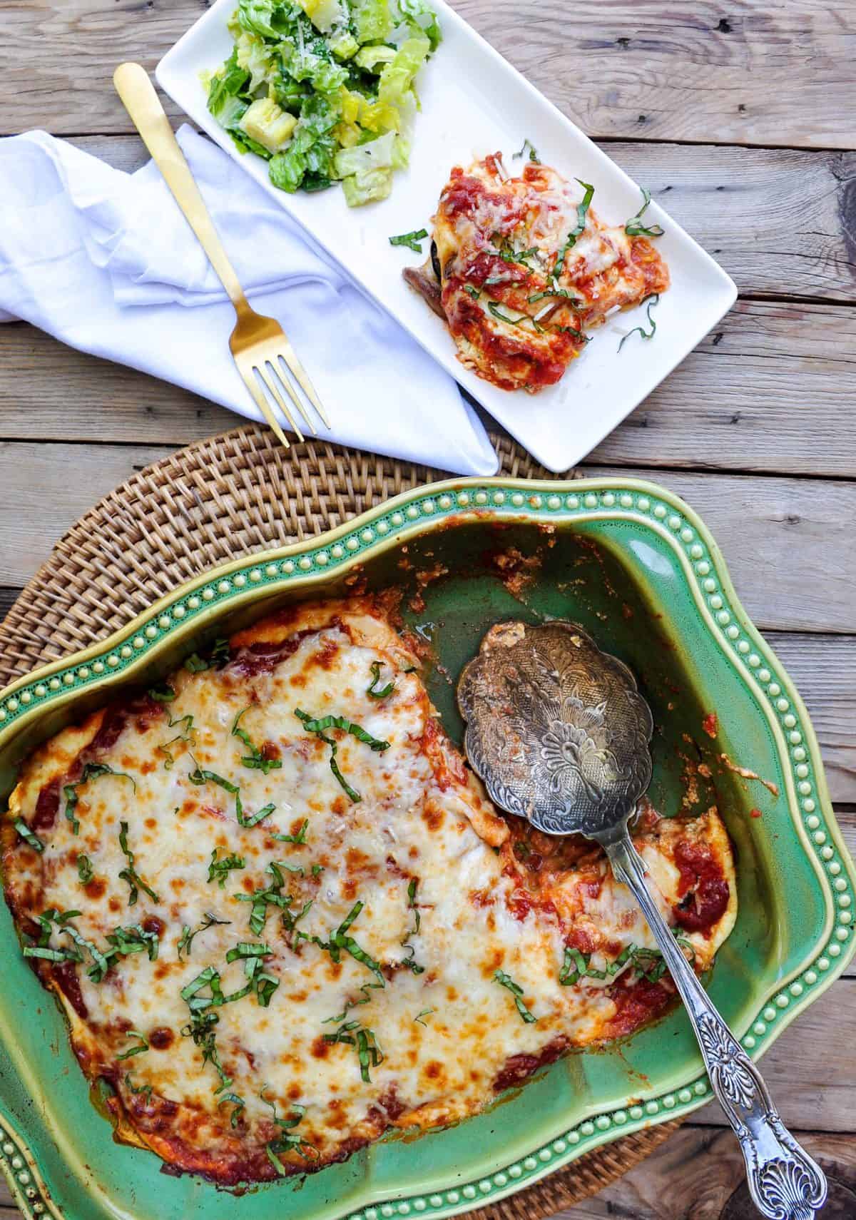 Fresh Veggie Lasagna using Zucchini and Mushrooms