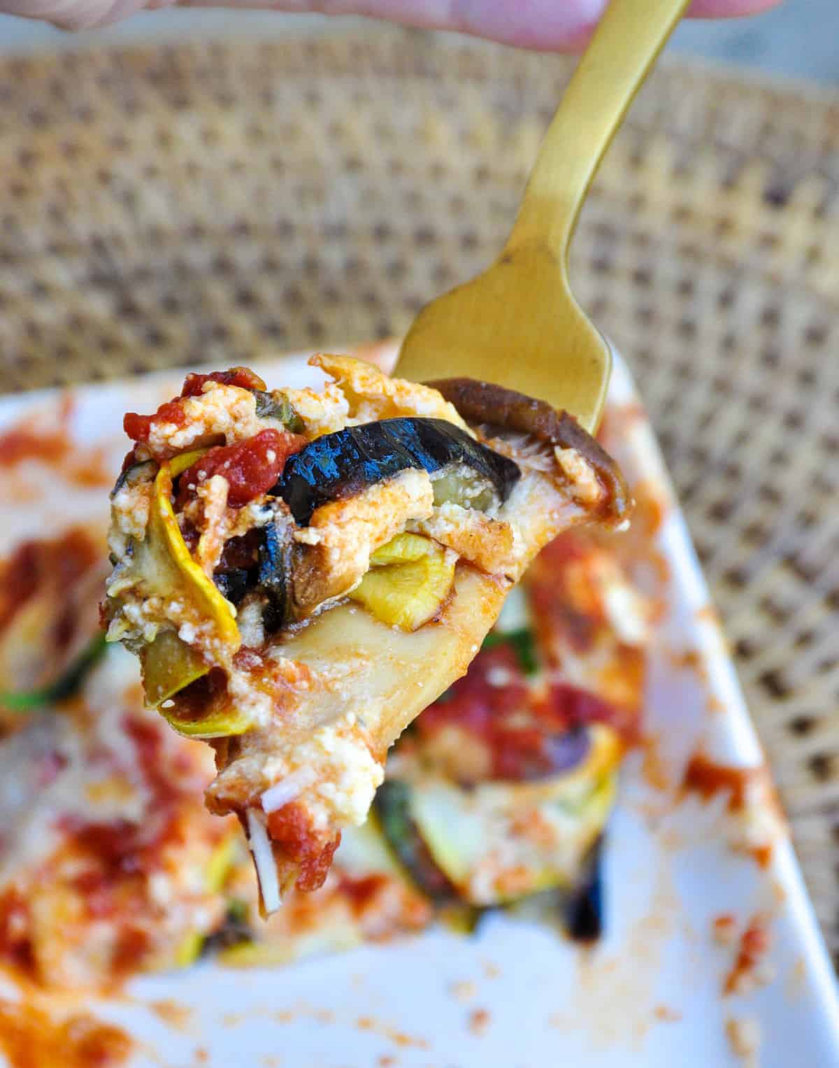 Fresh Veggie Lasagna using Zucchini and Mushrooms