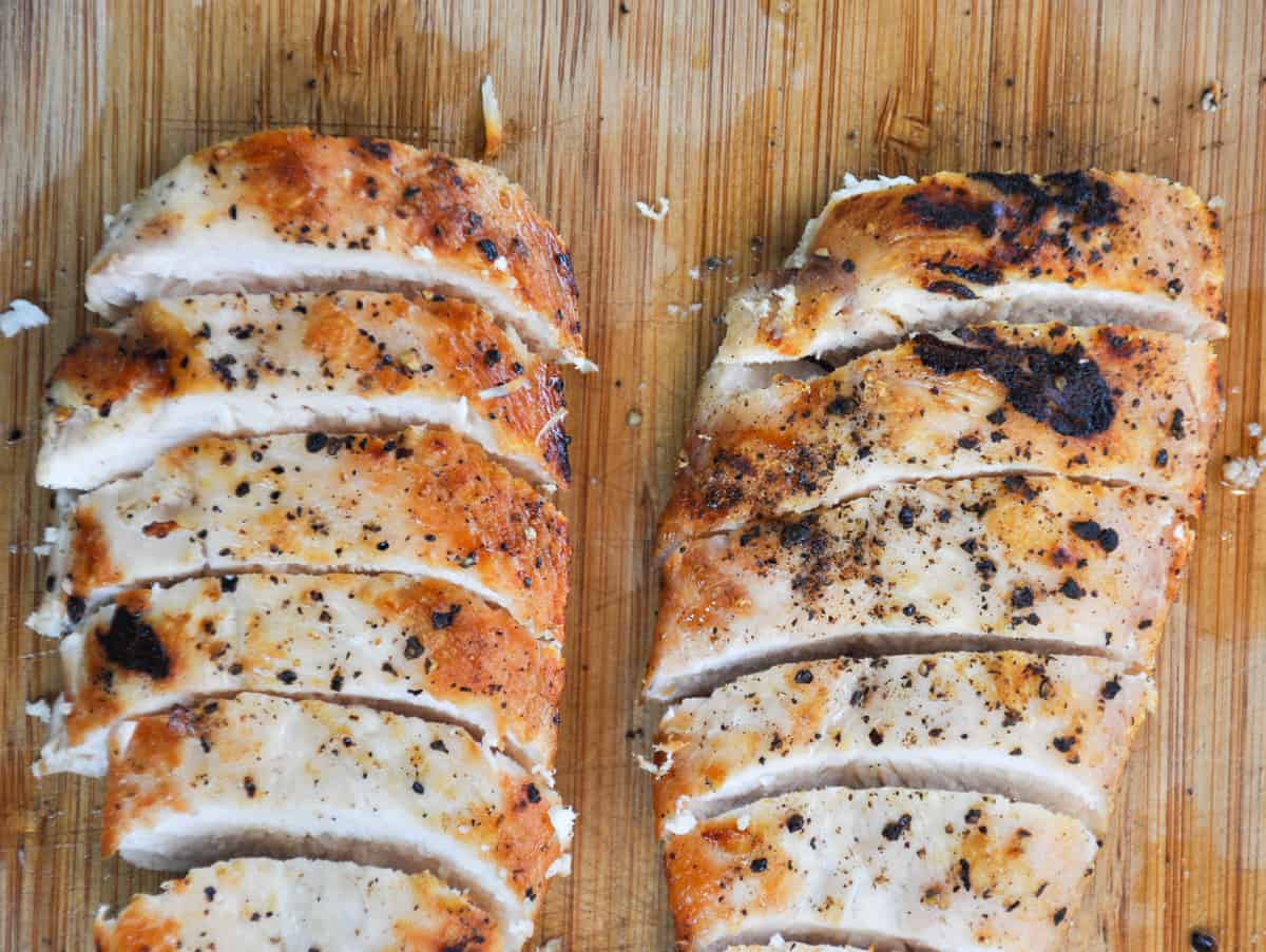 Grilled and sliced chicken breast