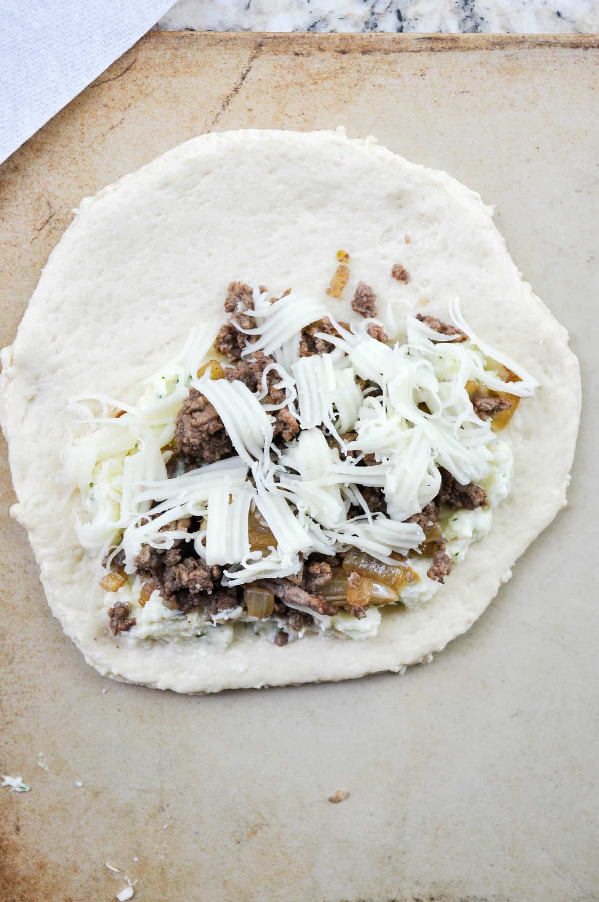 Beef and Mushrooms covered with cheese