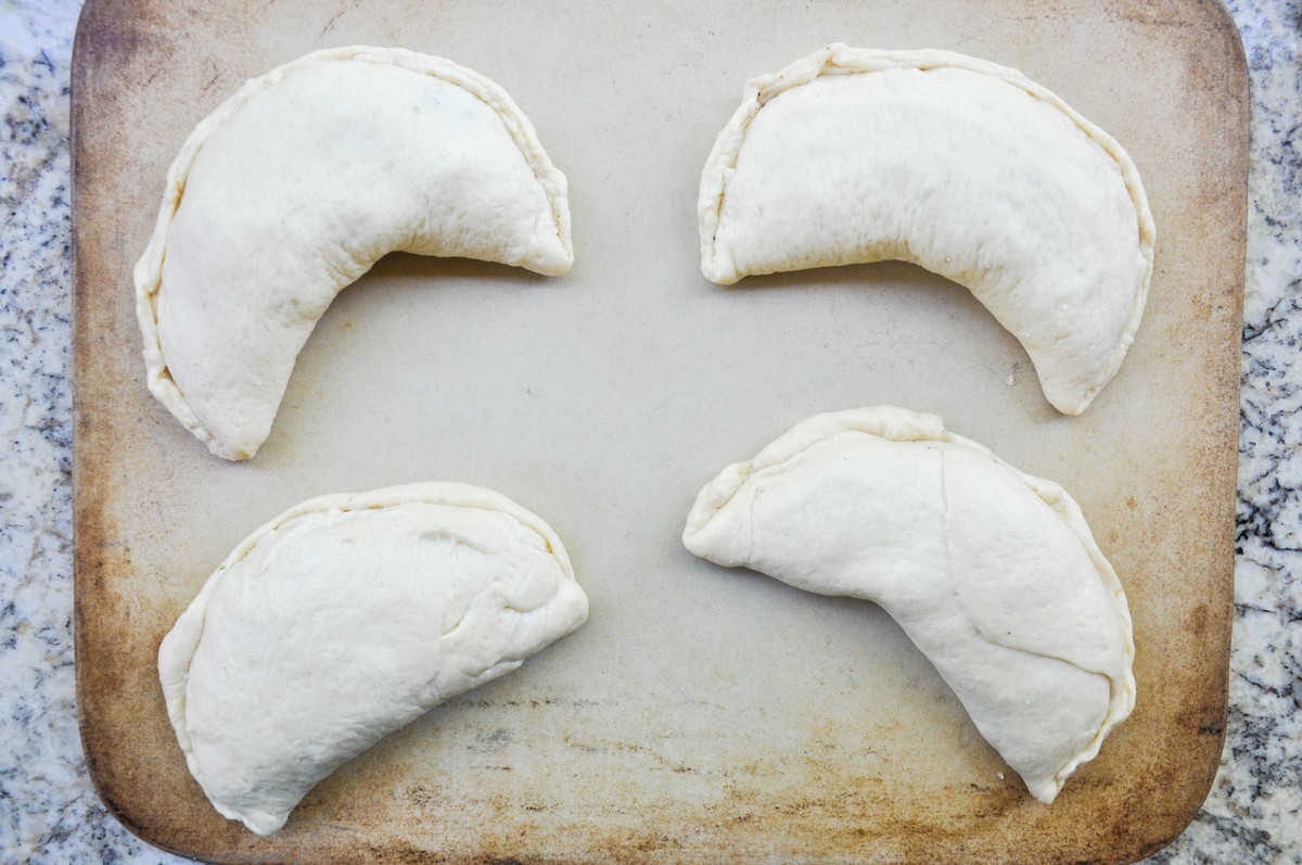 Shape the dough into a crescent shape
