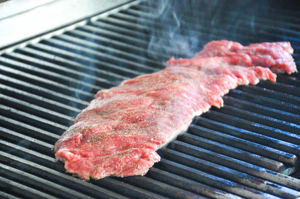 Grilling steak