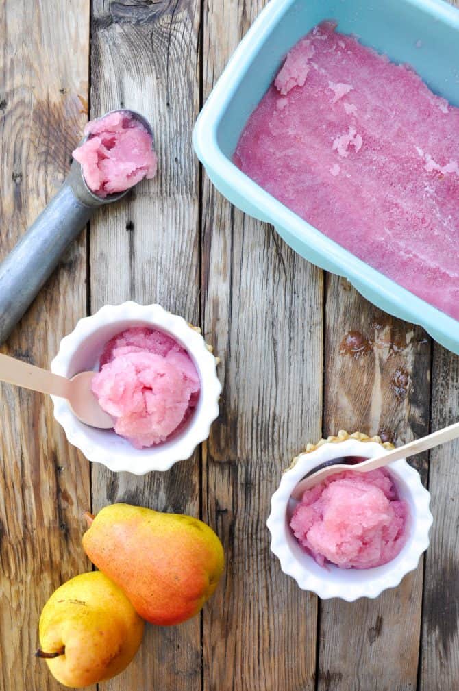 Refreshing Pear Rosé Sorbet Recipe California Grown