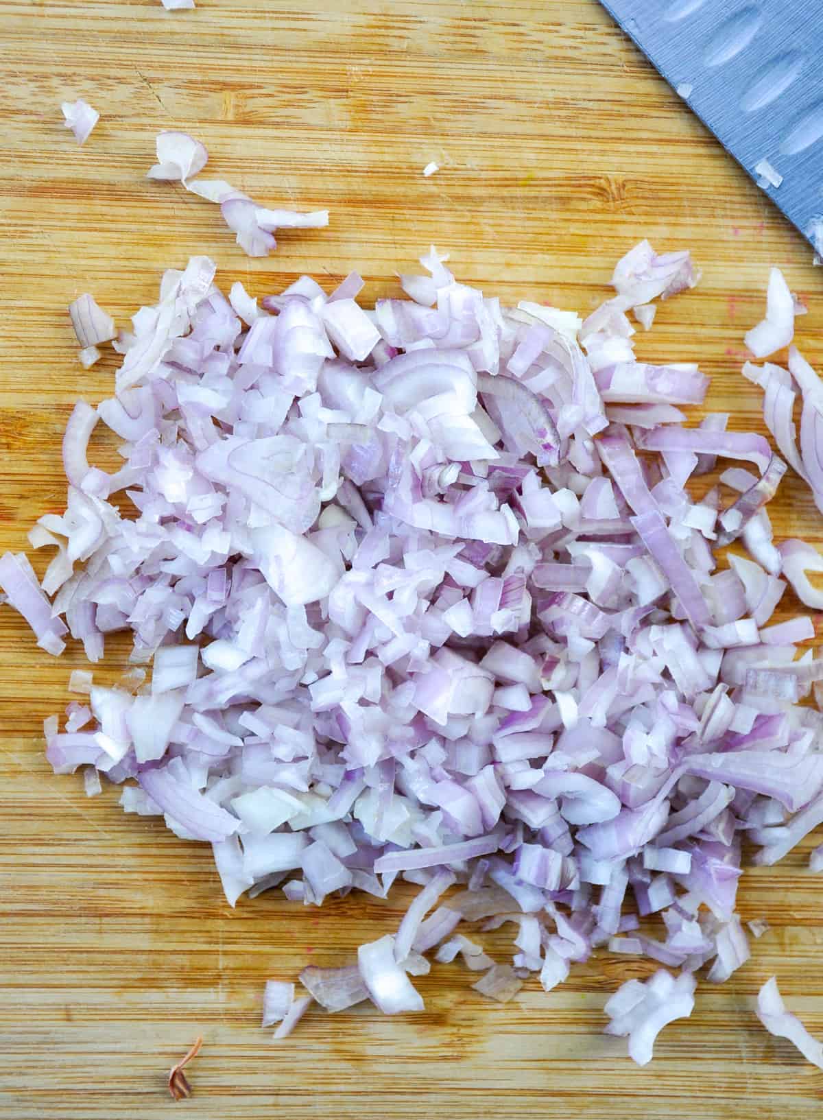 Chop large shallot