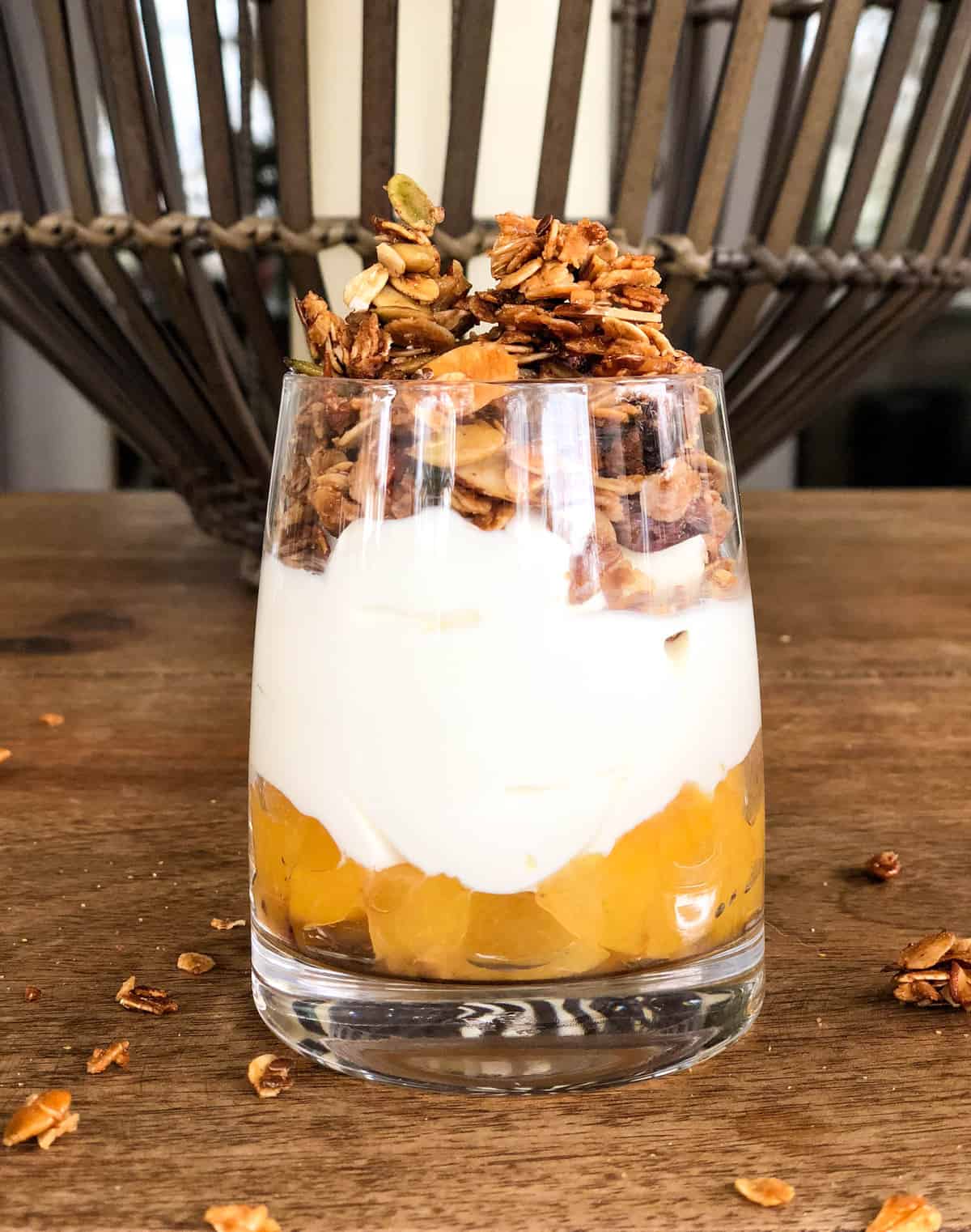 Add granola over yogurt