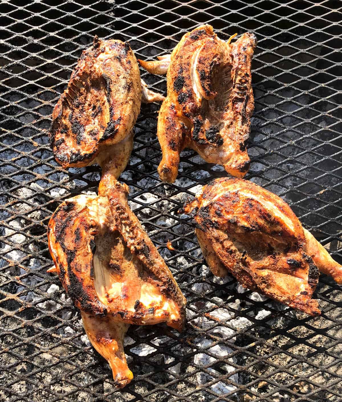 Grill each side of the chicken for thirty minutes 