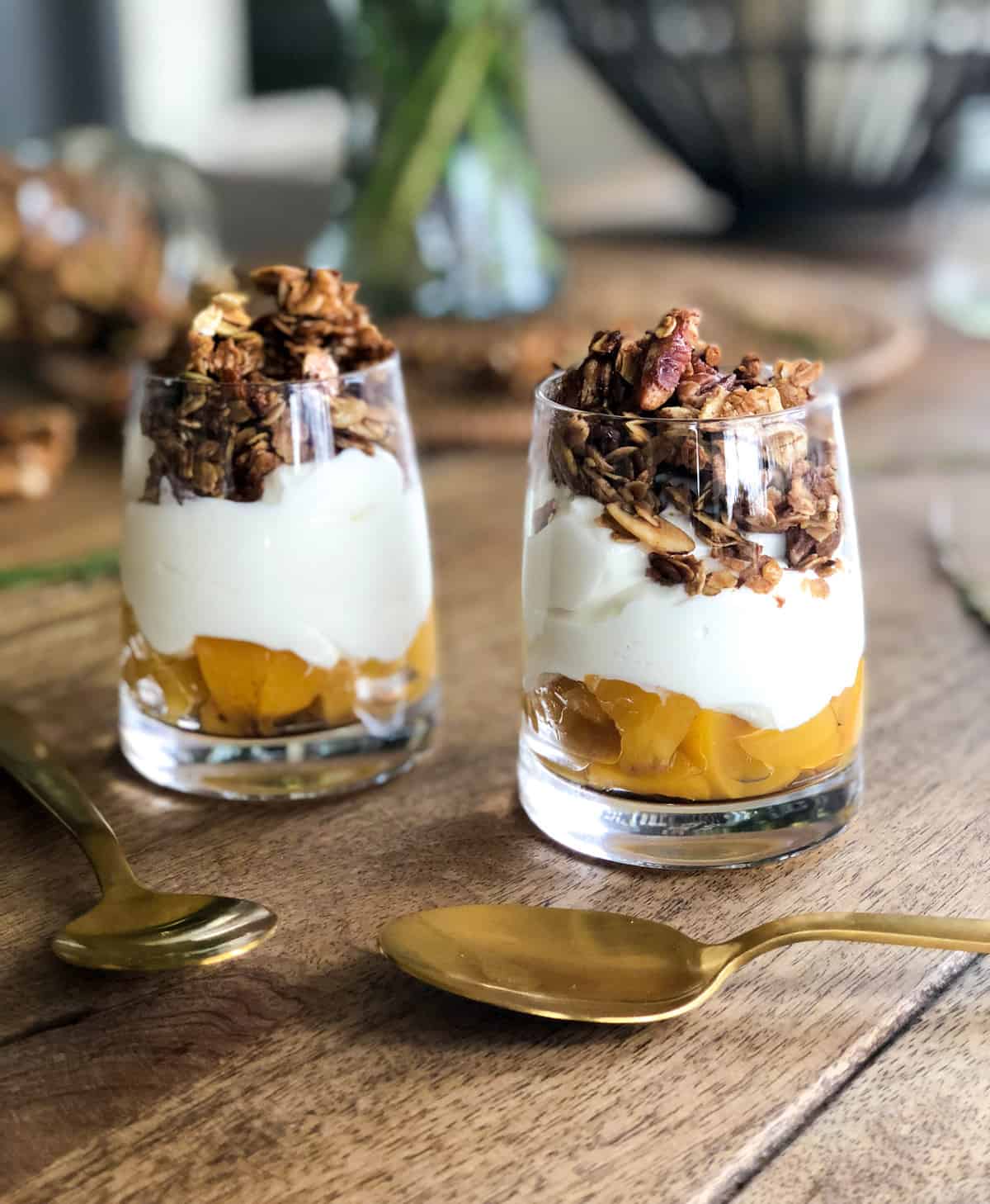 Peach Parfait using canned peaches! So yummy!