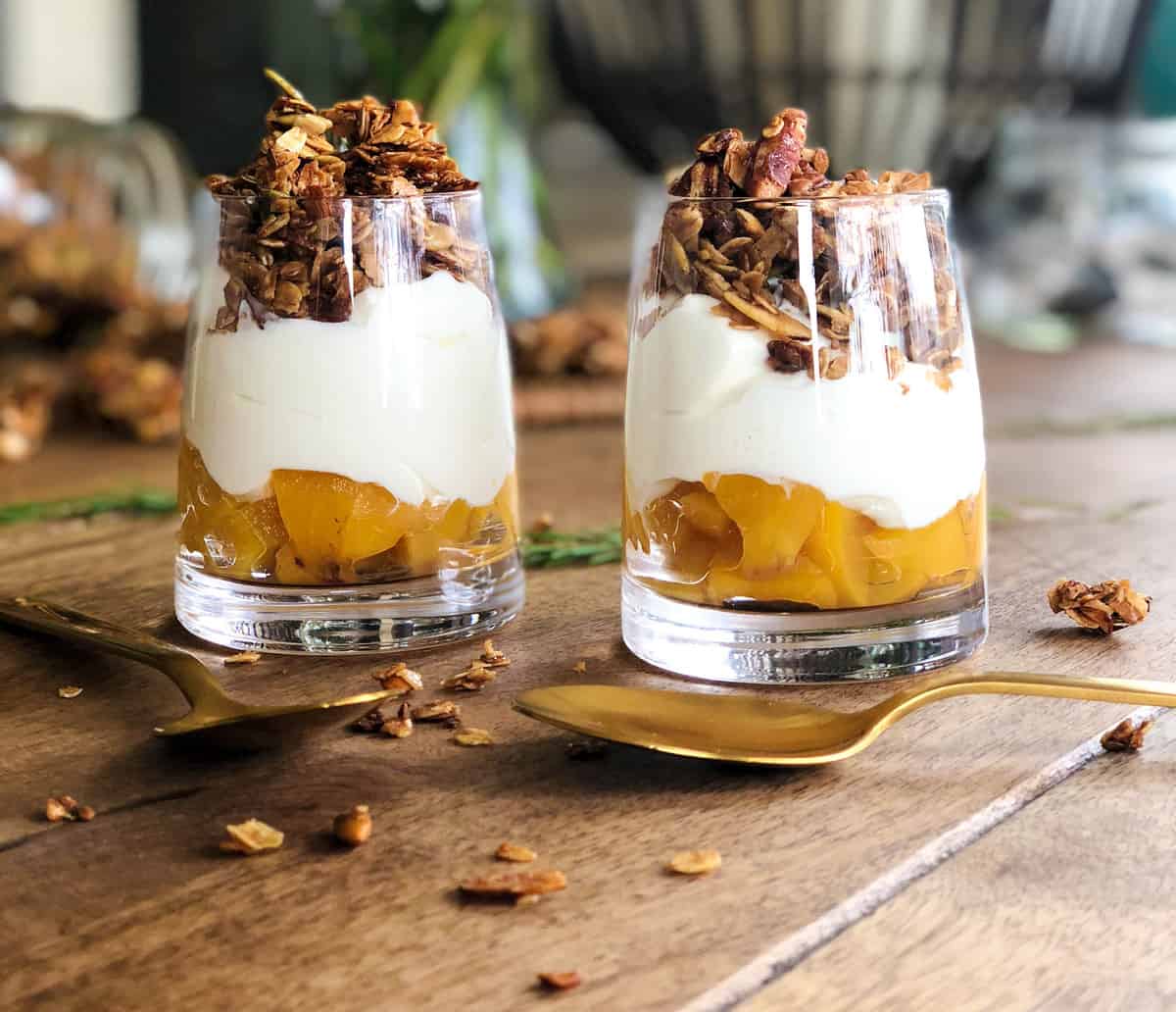 Peach Parfait using canned peaches! So yummy!