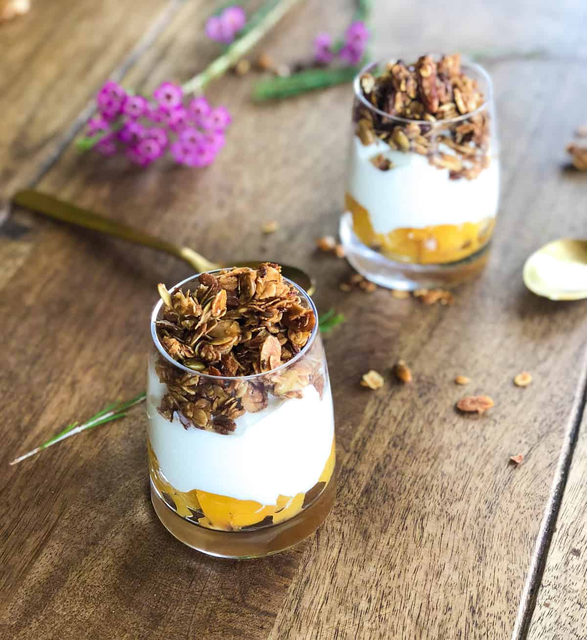 Peach Parfait using canned peaches! So yummy!