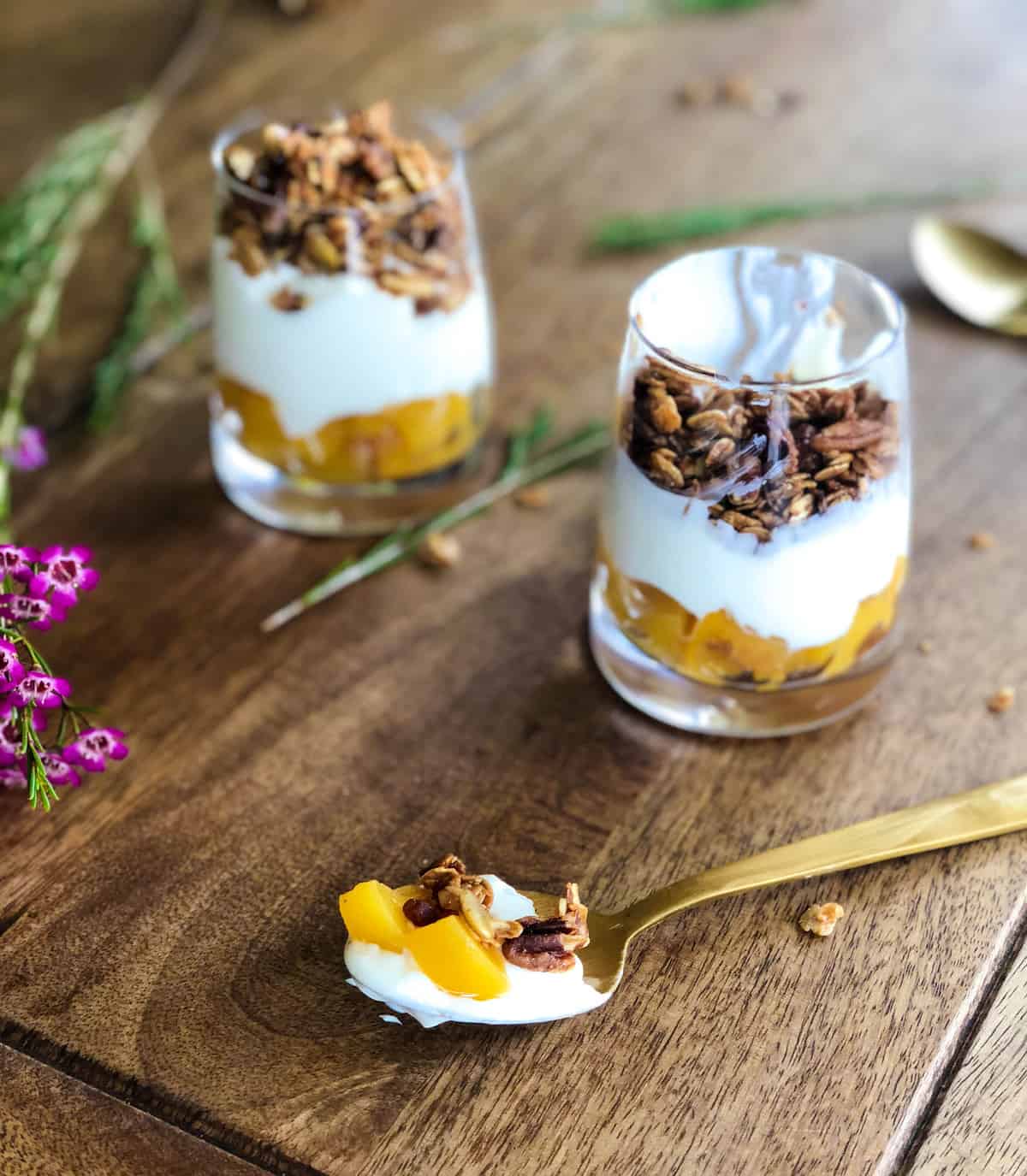 Peach Parfait using canned peaches! So yummy!