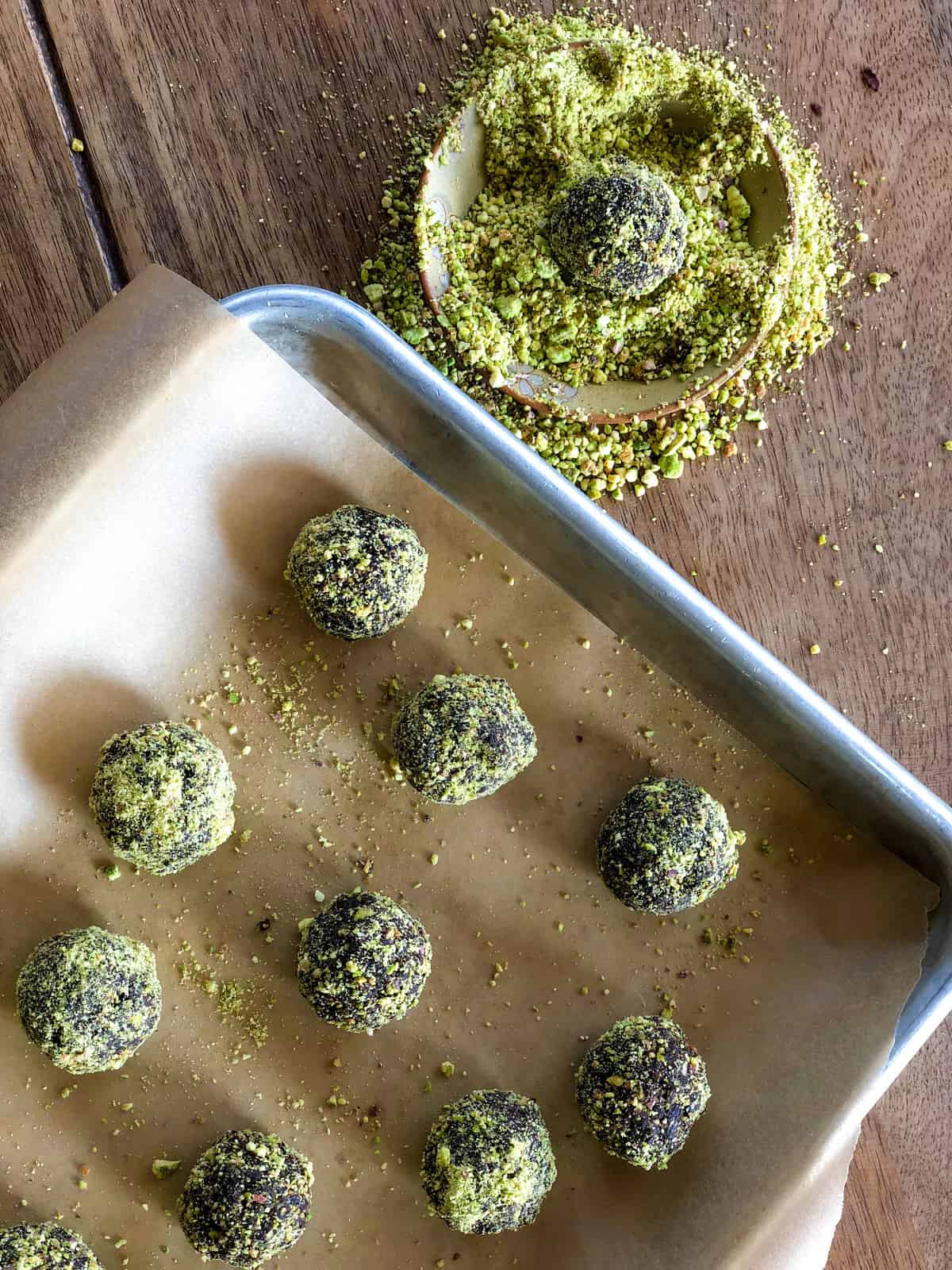 Pistachio Prune Truffles.