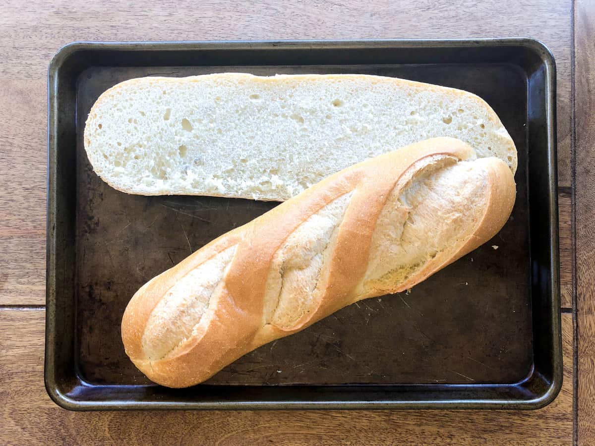 Slice bread lengthwise