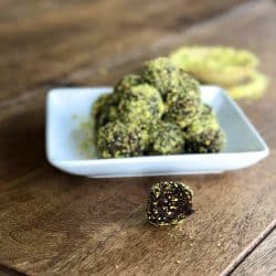 Pistachio Prune Truffles. A delicious, heart healthy alternative to an otherwise high fat treat.