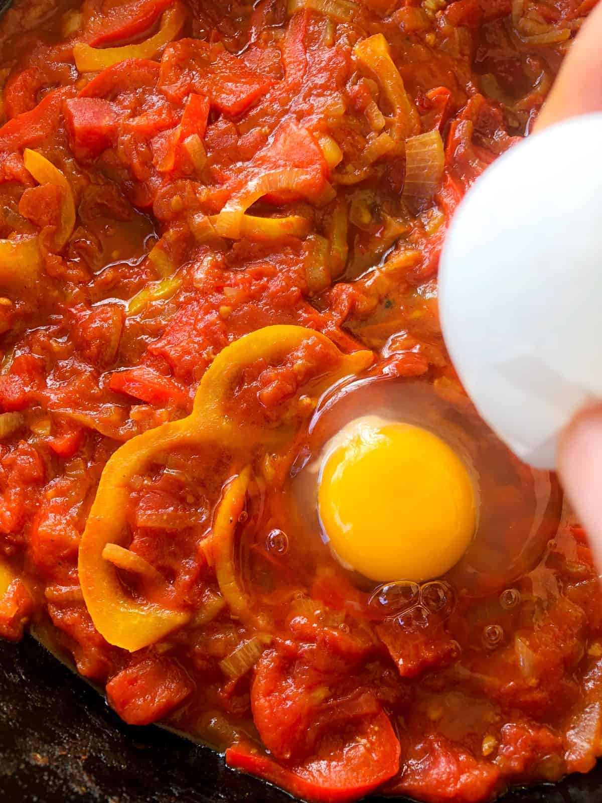 Add eggs to skillet