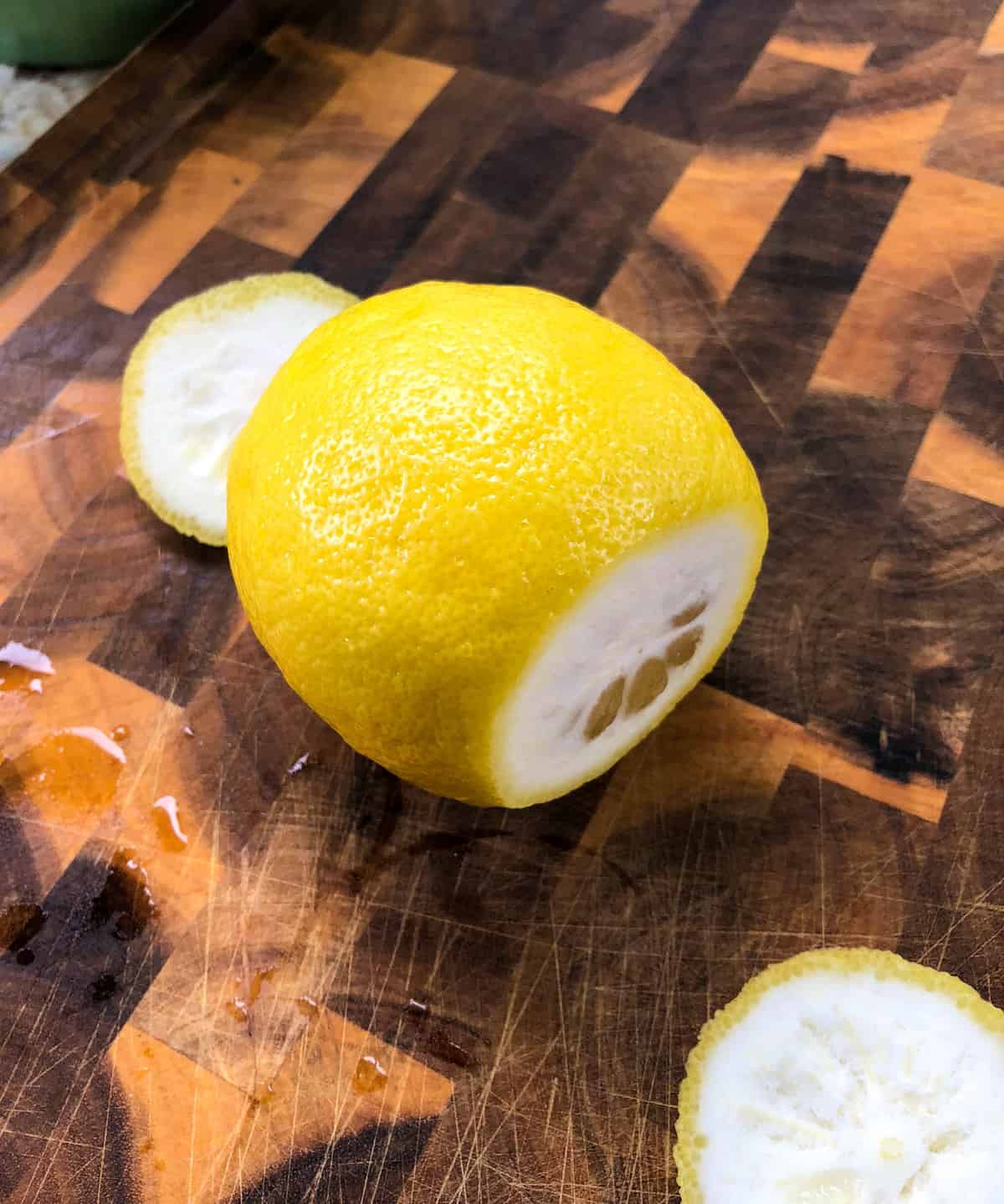 Cut ends of lemon