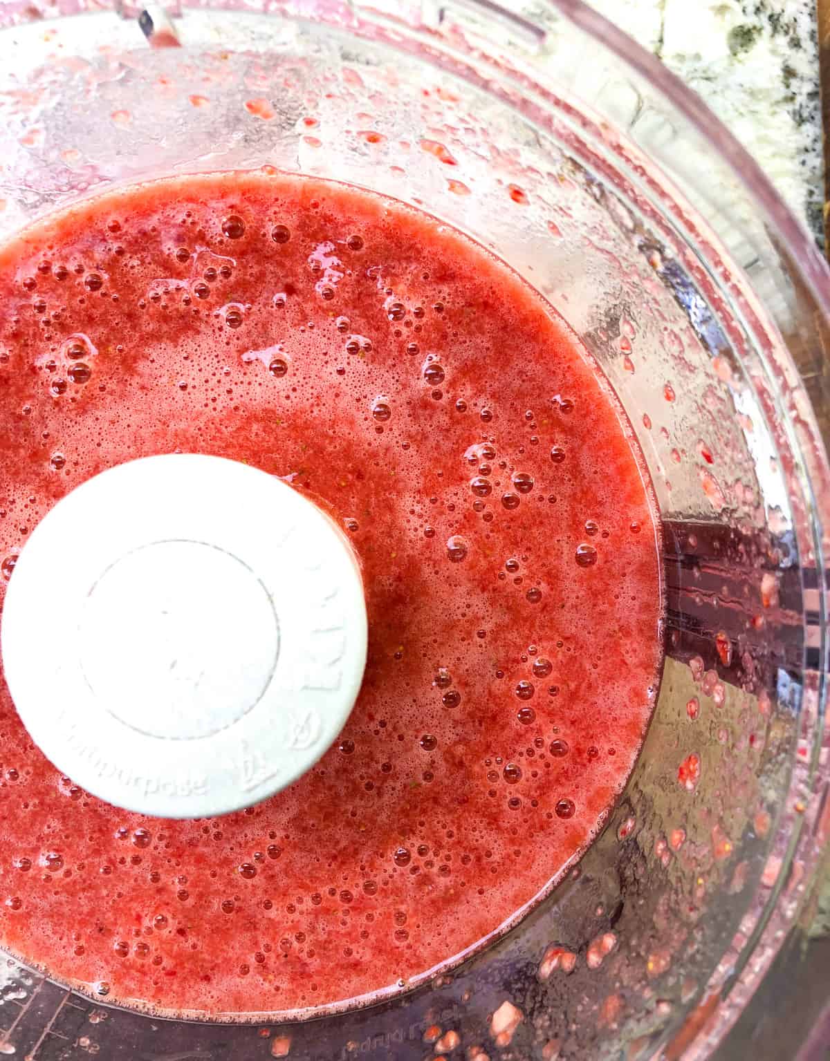 Blended strawberry and lime juice