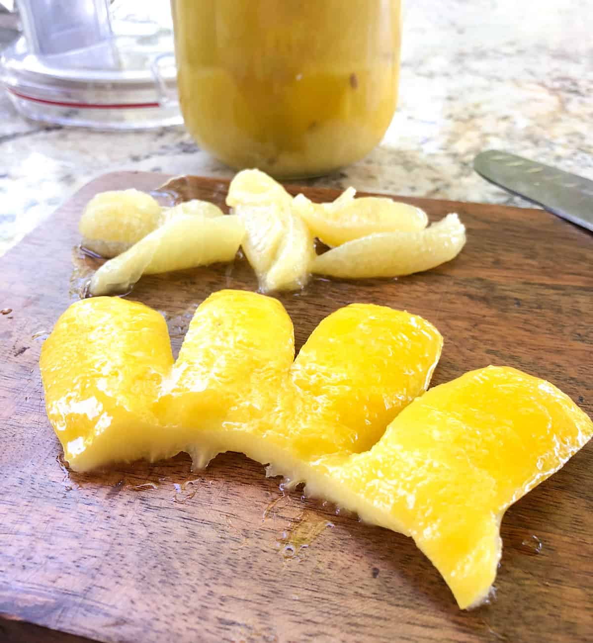 Separate the lemon pulp from the rind 