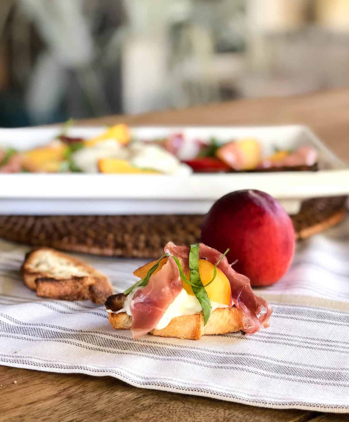 Peach Burrata Crostini