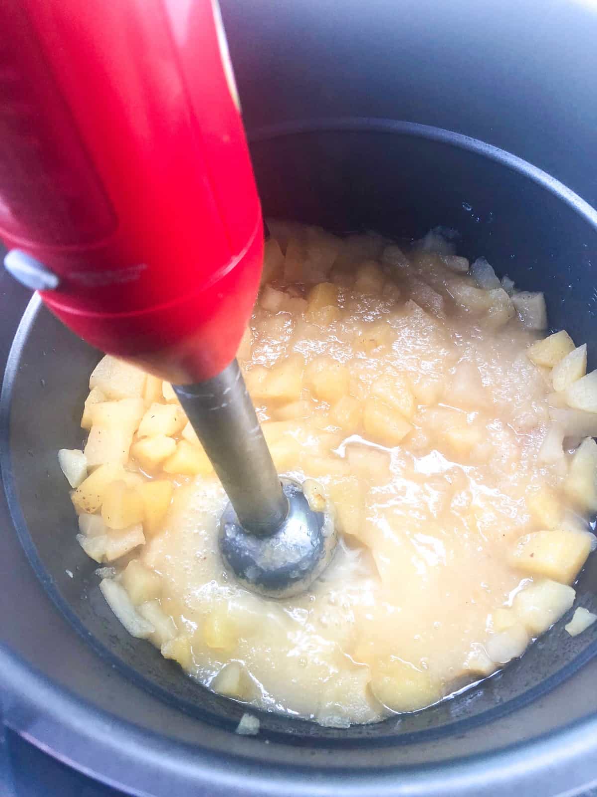 Using an immersion blender, whip the mixture to a smooth consistency. Allow to cool before serving.