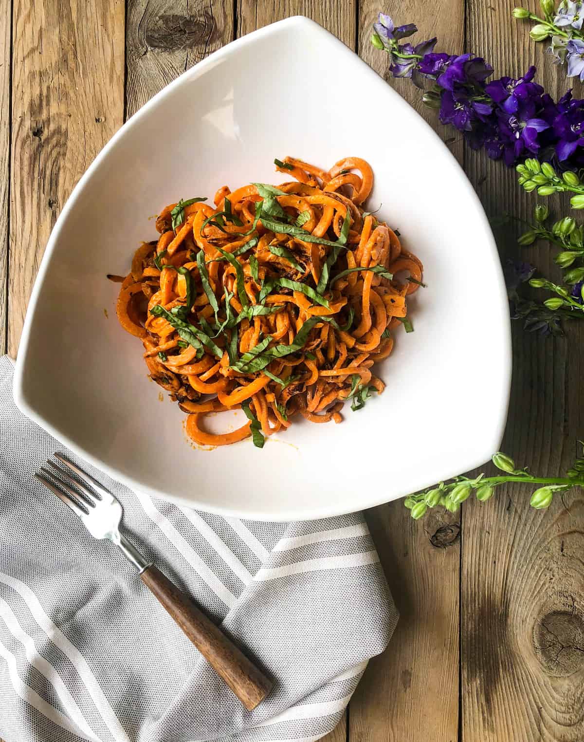 Sweetpotato Noodles in Thai-Style Peanut Sauce