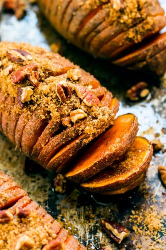 Hasselback sweet potatoes