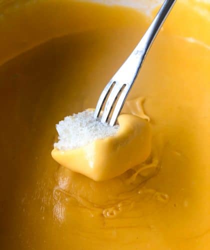 garlic cheddar fondue