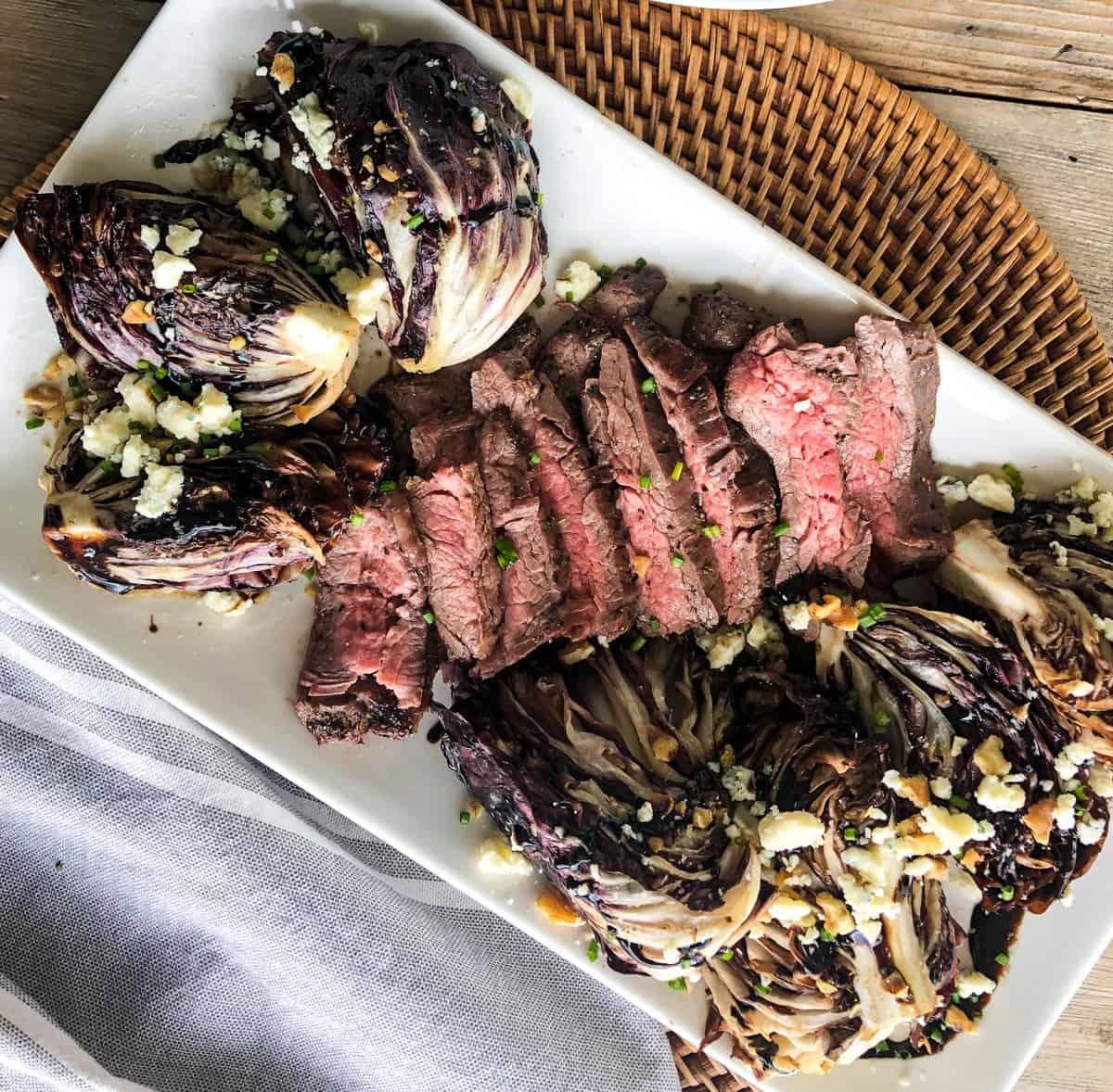 Roasted Radicchio Wedge with Flank Steak