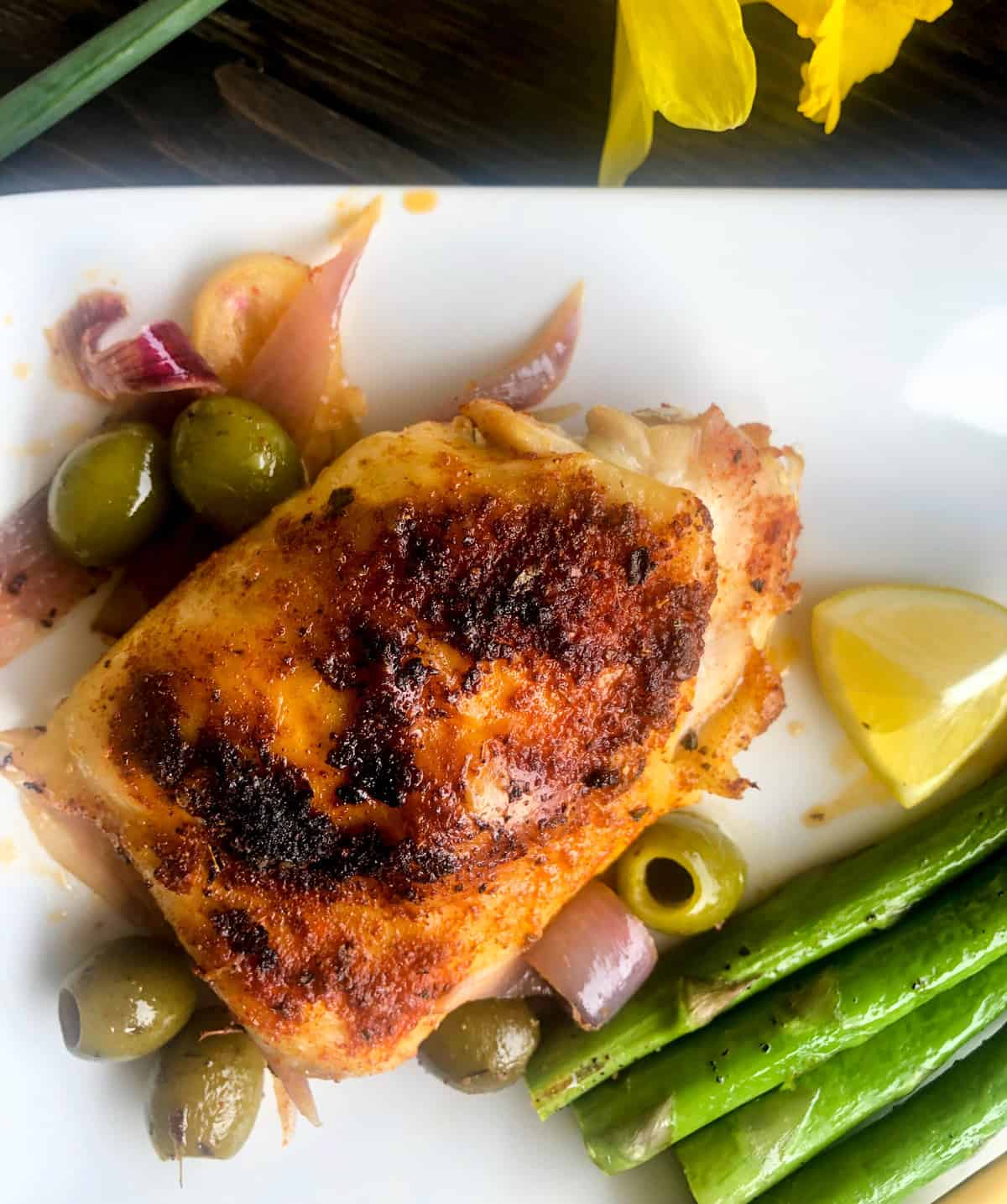 Roast Chicken with Lemons, Paprika, and Olives