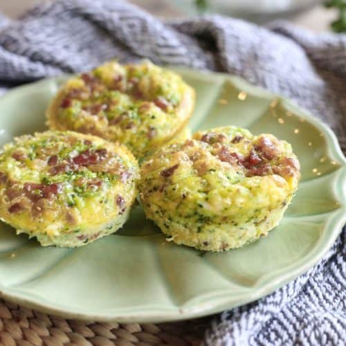 Riced Broccoli, Bacon + White Cheddar Egg Muffins
