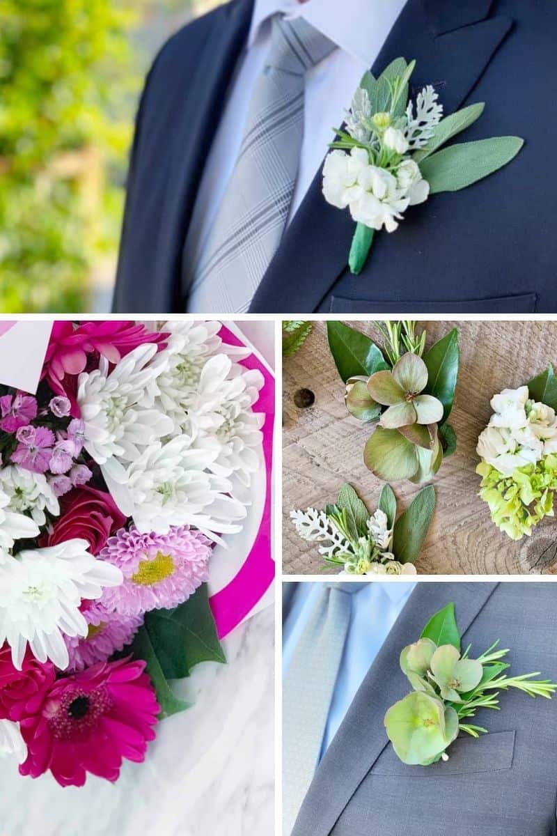 How to Make Boutonnières for Weddings with Cut Flowers