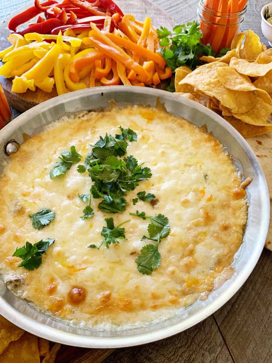 Queso Fundido with Shiitake Mushrooms and Anaheim Chiles