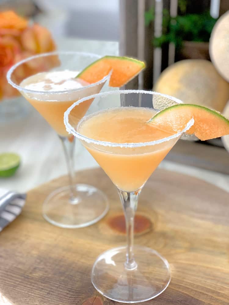 Cantaloupe Grapefruit Vodka Martini with Cantaloupe Infused Vodka