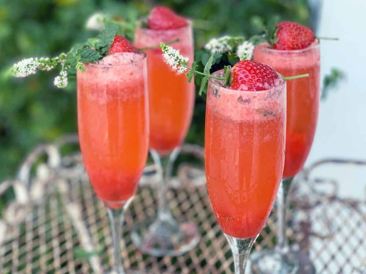 Strawberry Spritzer with California Sparkling Wine - California Grown