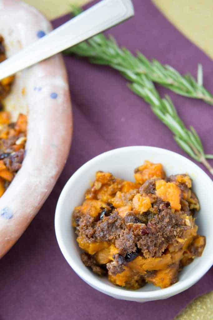 sweet potatoes with a gingersnap crumble