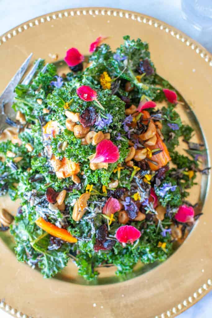 kale and wild rice salad