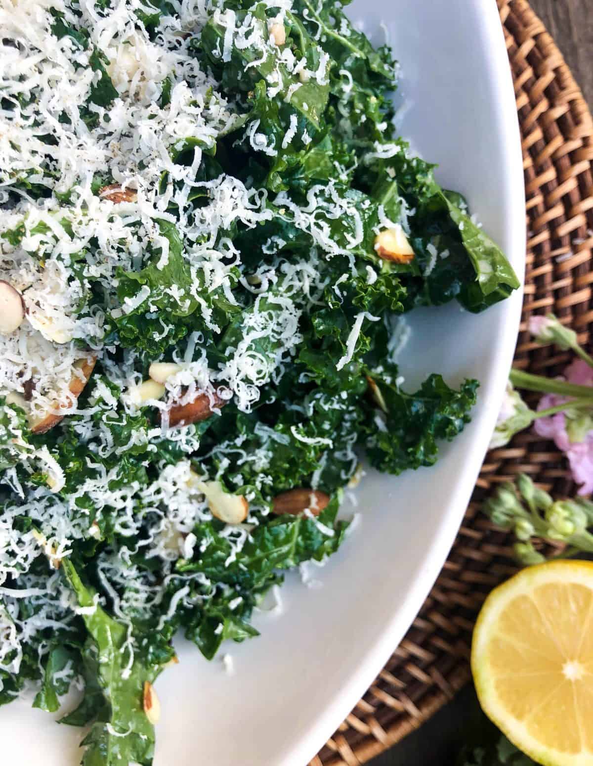 Kale Caesar Salad with Almonds