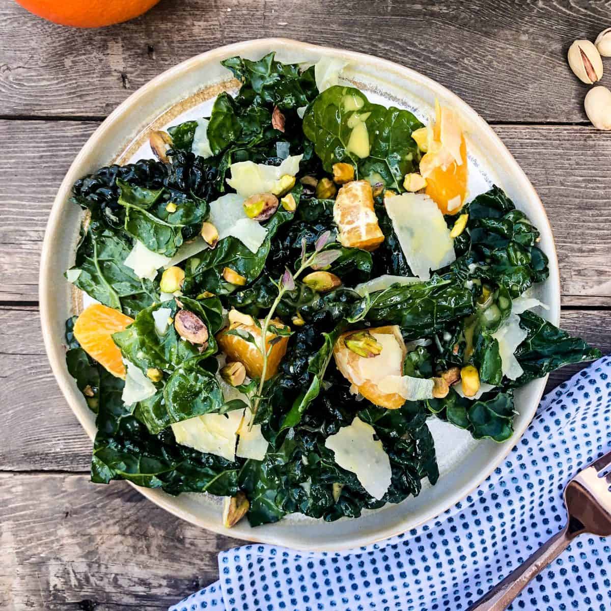 Tangerine Pistachio Kale Salad