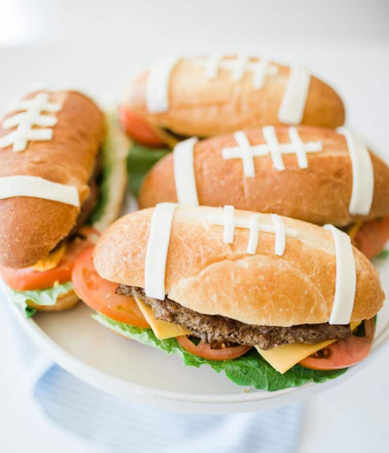 fun food art football burgers