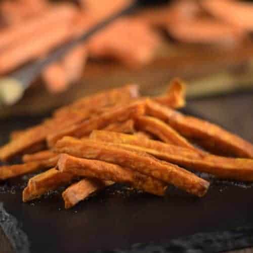 sweet potato fries. Healthy sides kids can help to make. 