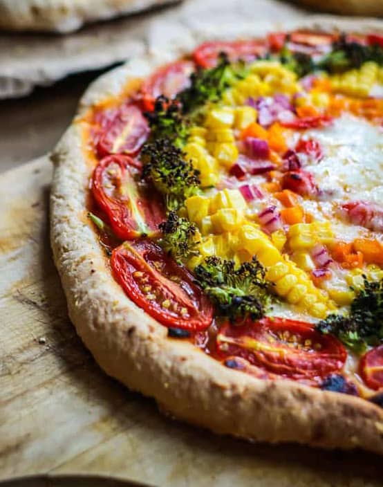 Gluten Free Rainbow Pizza - healthy dishes kids will be excited to make and eat