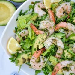 plate of Avocado Citrus Shrimp Salad