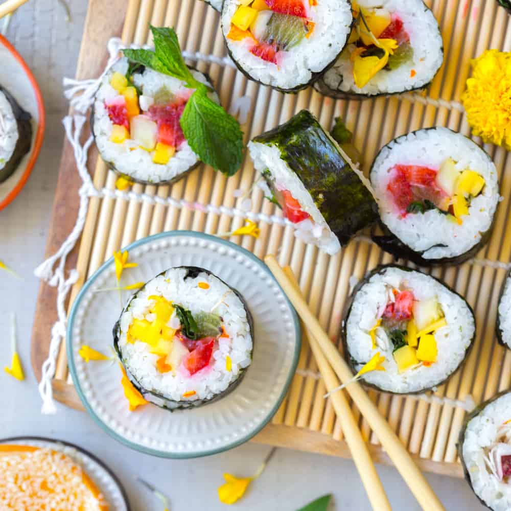 desserts kids can make fruit kimbap